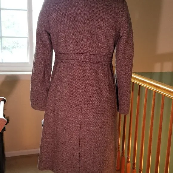 DKNY Brown Wool Blend Coat, sz 6 - Picture 3 of 12